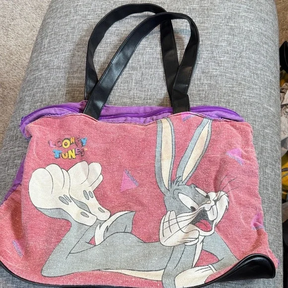 Vintage Looney Tunes Pink and Purple Bag - Picture 1 of 10